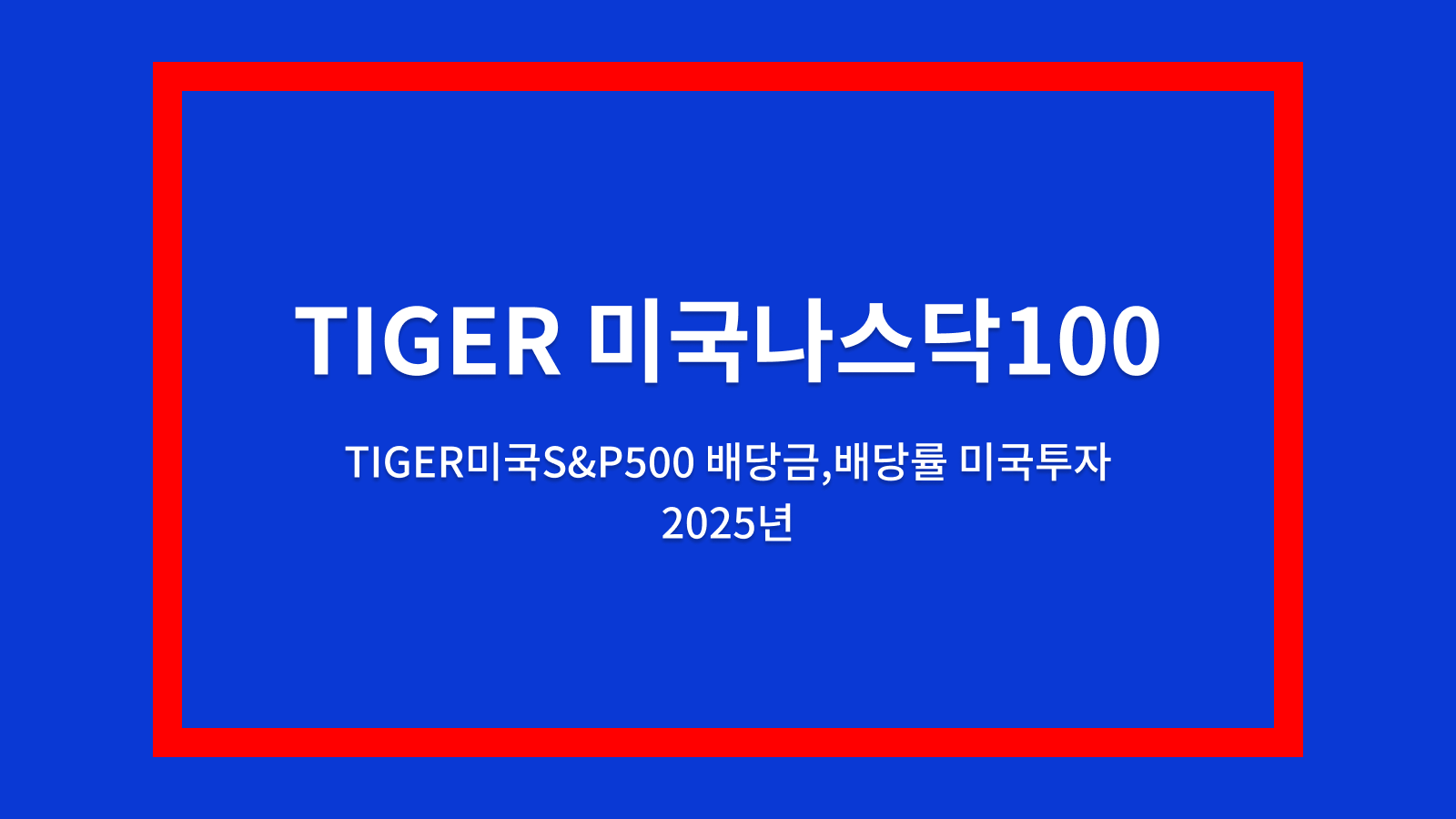 TIGER미국나스닥100 S&P500 ETF