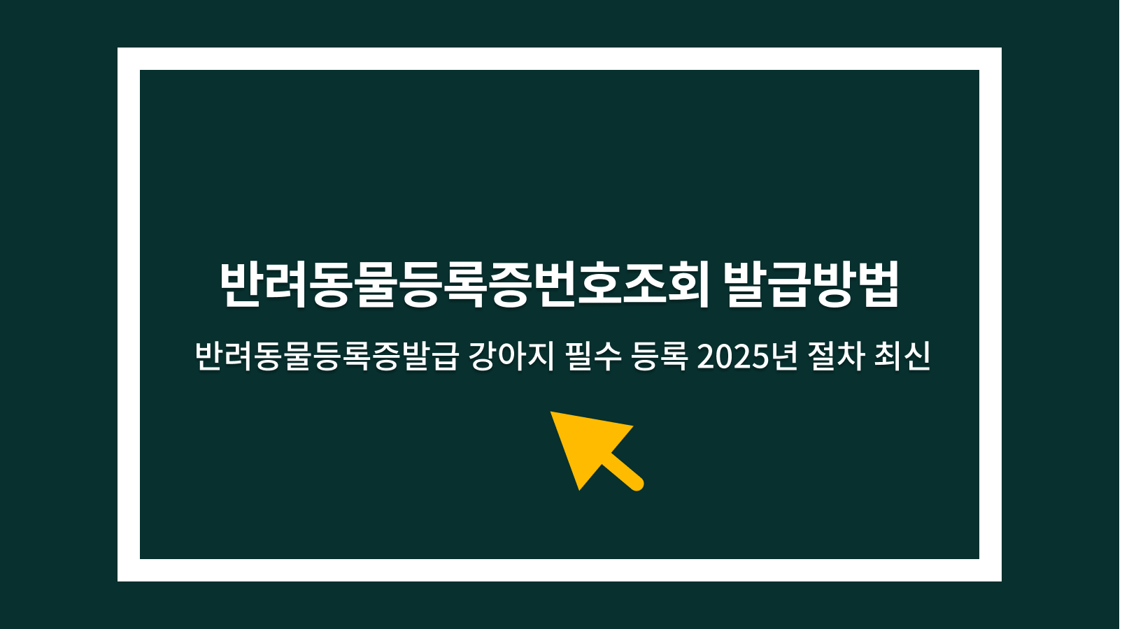 반려동물등록증번호조회
