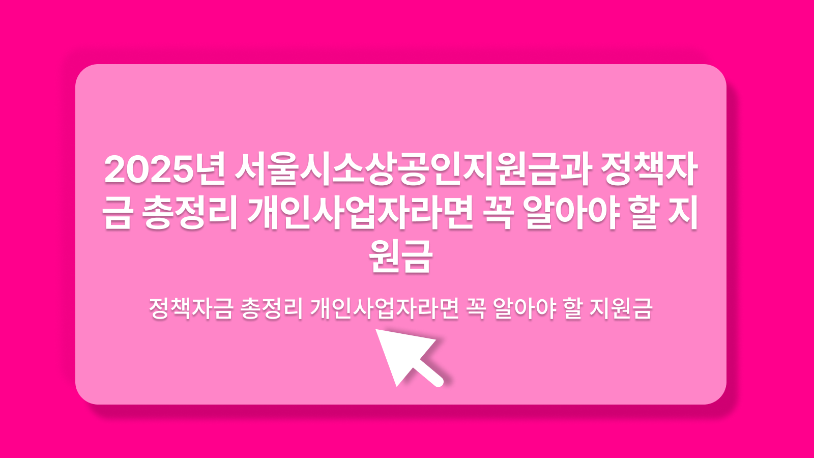 서울시소상공인지원금