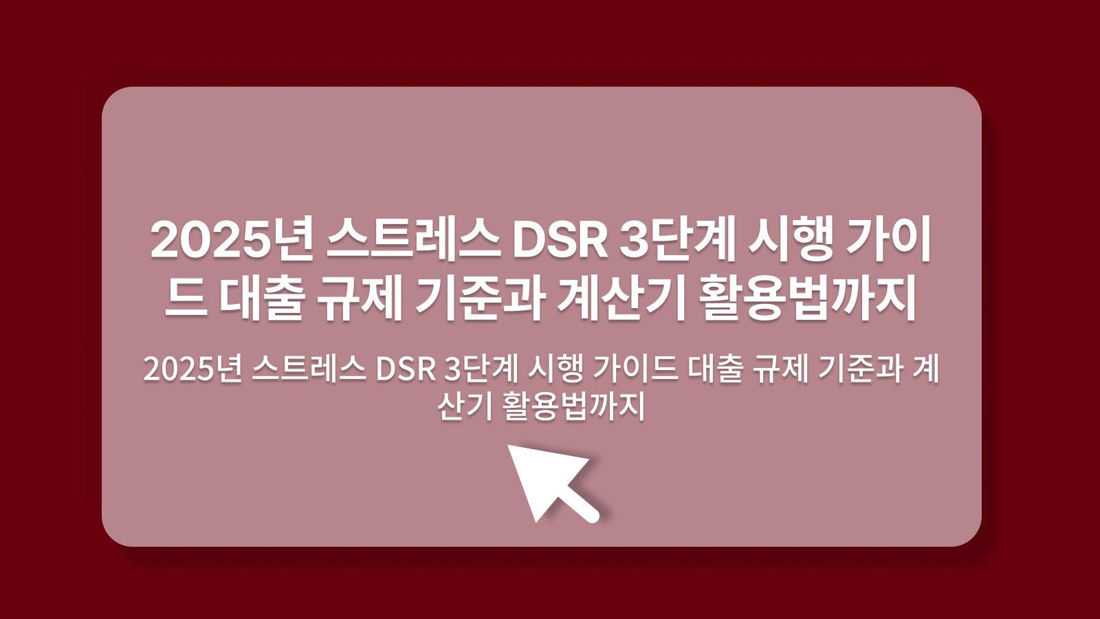 스트레스 DSR