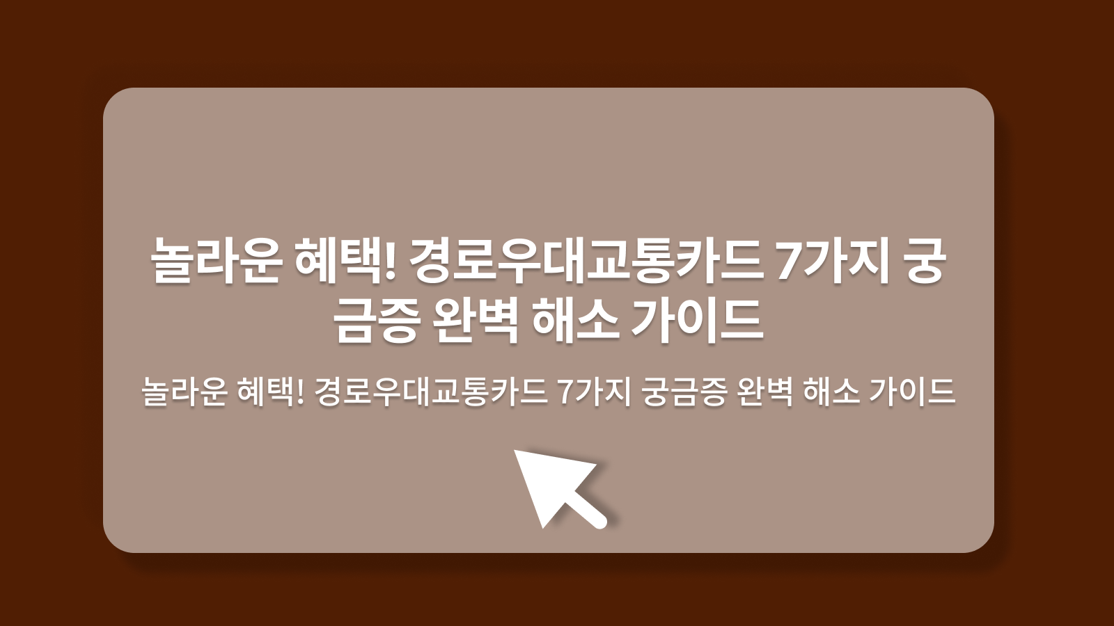 경로우대교통카드