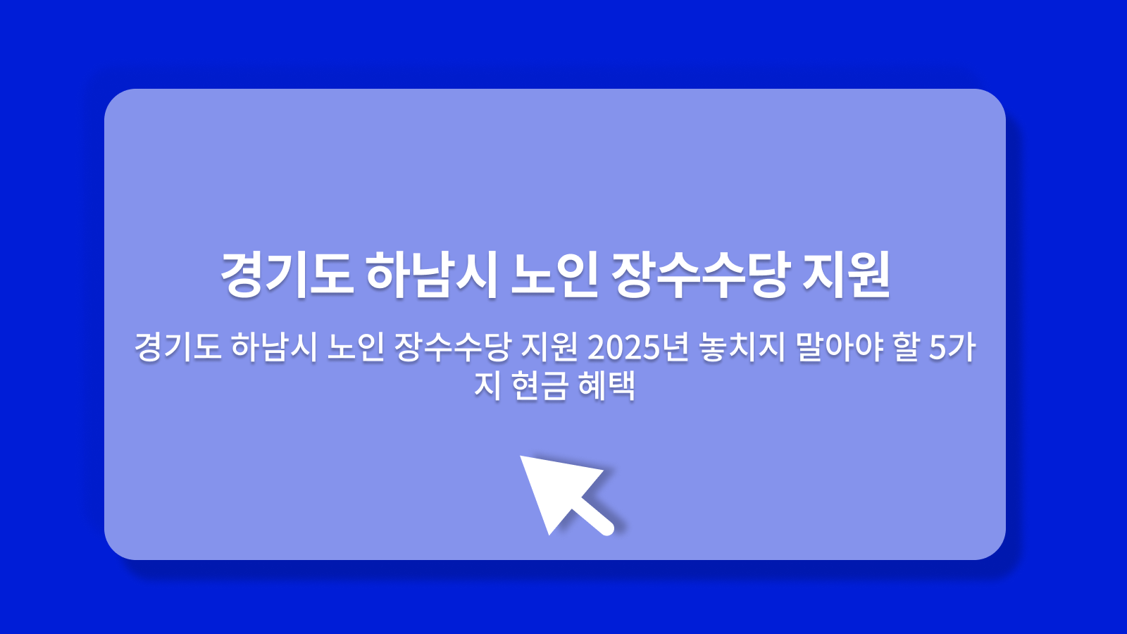 노인 장수수당 지원