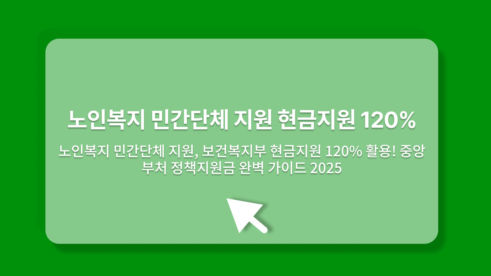 노인복지 민간단체 지원