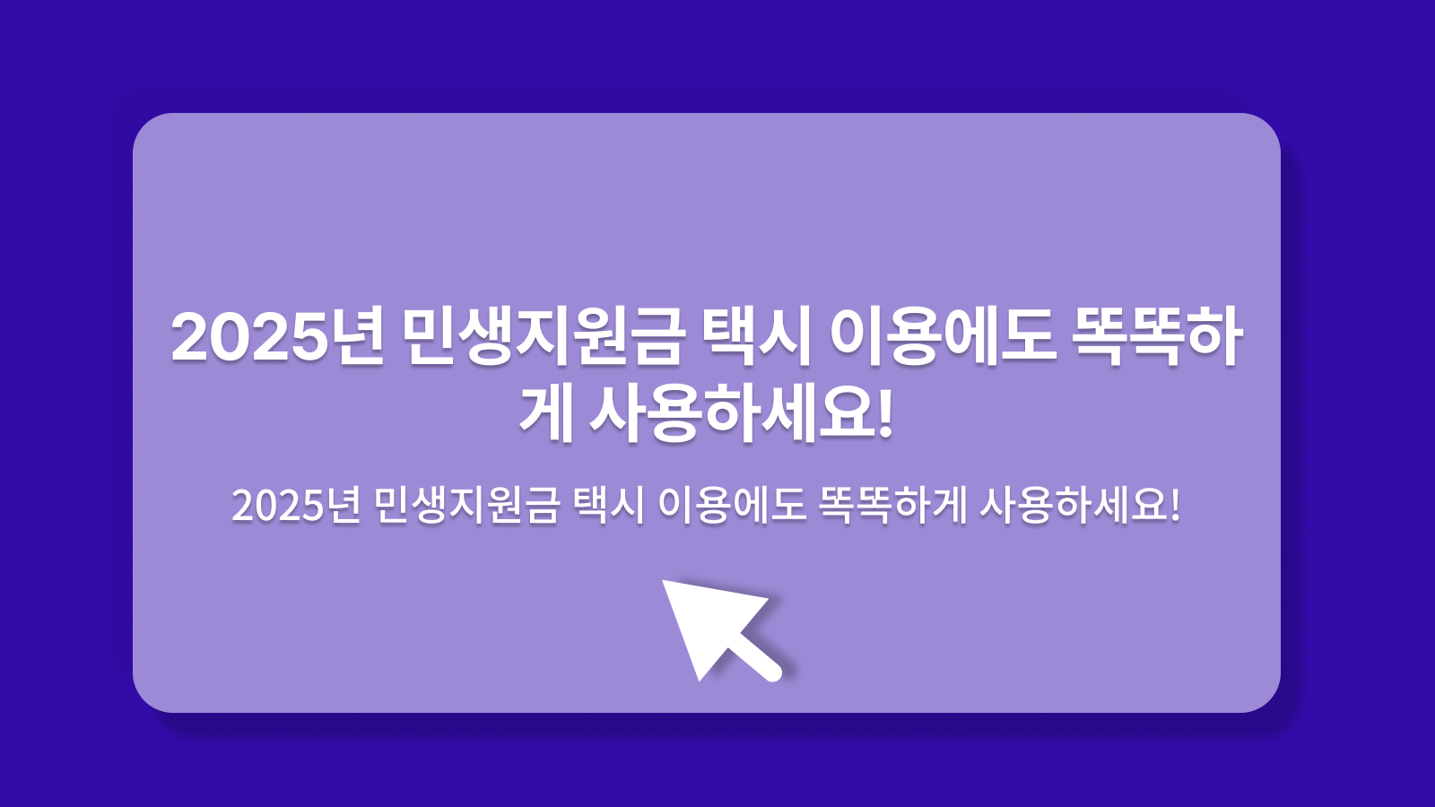 민생지원금 택시