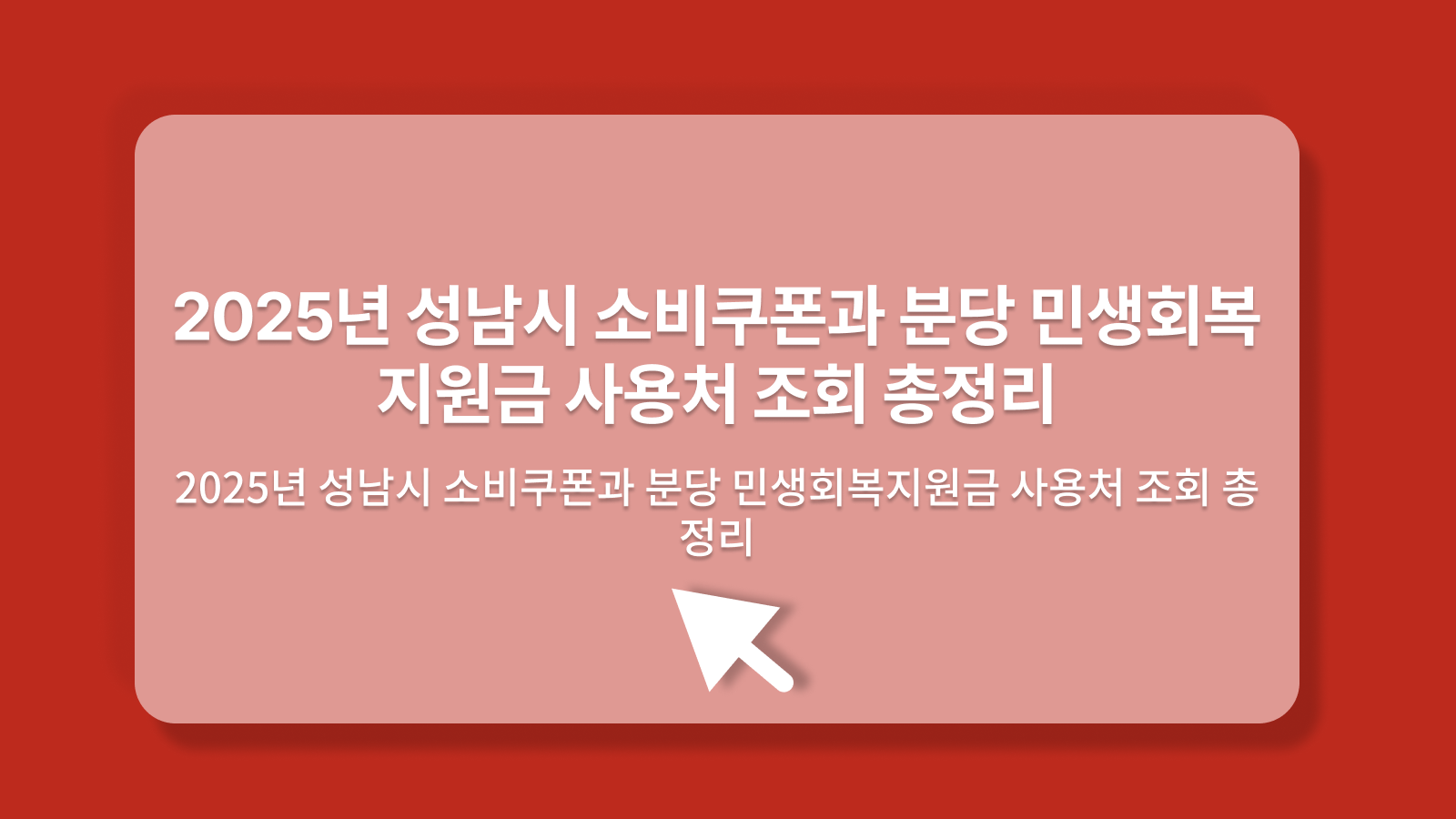 성남시 소비쿠폰