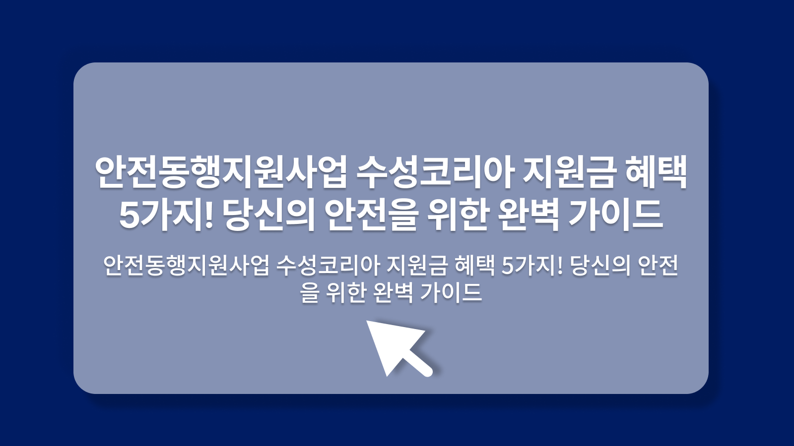 안전동행지원사업