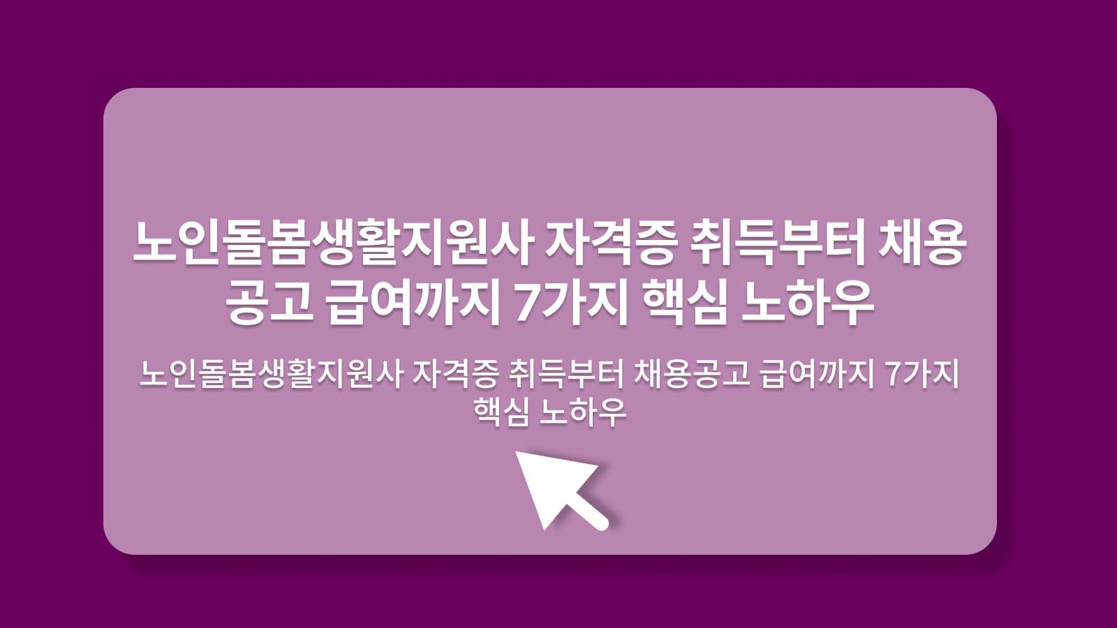 노인돌봄생활지원사