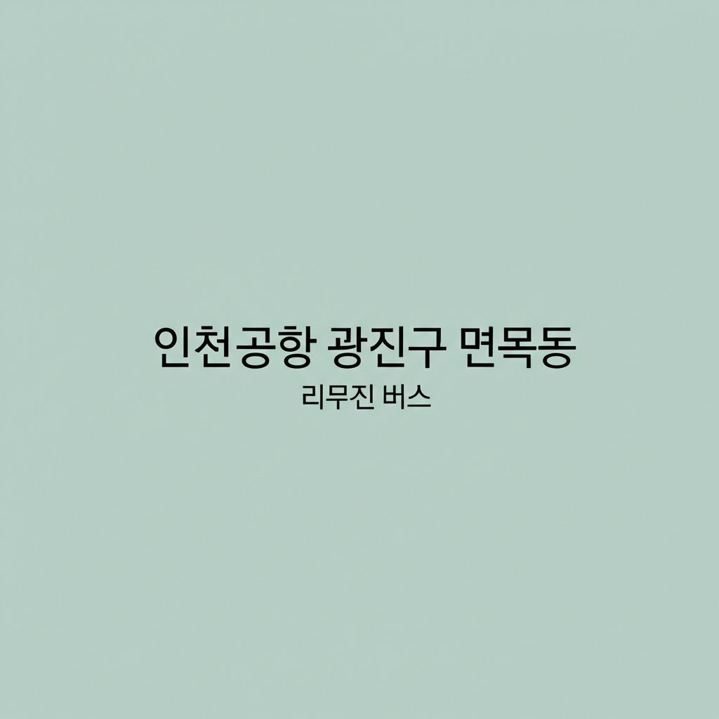 인천공항 광진구 면목동 리무진 버스