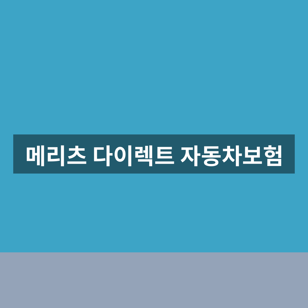 메리츠 다이렉트 자동차보험