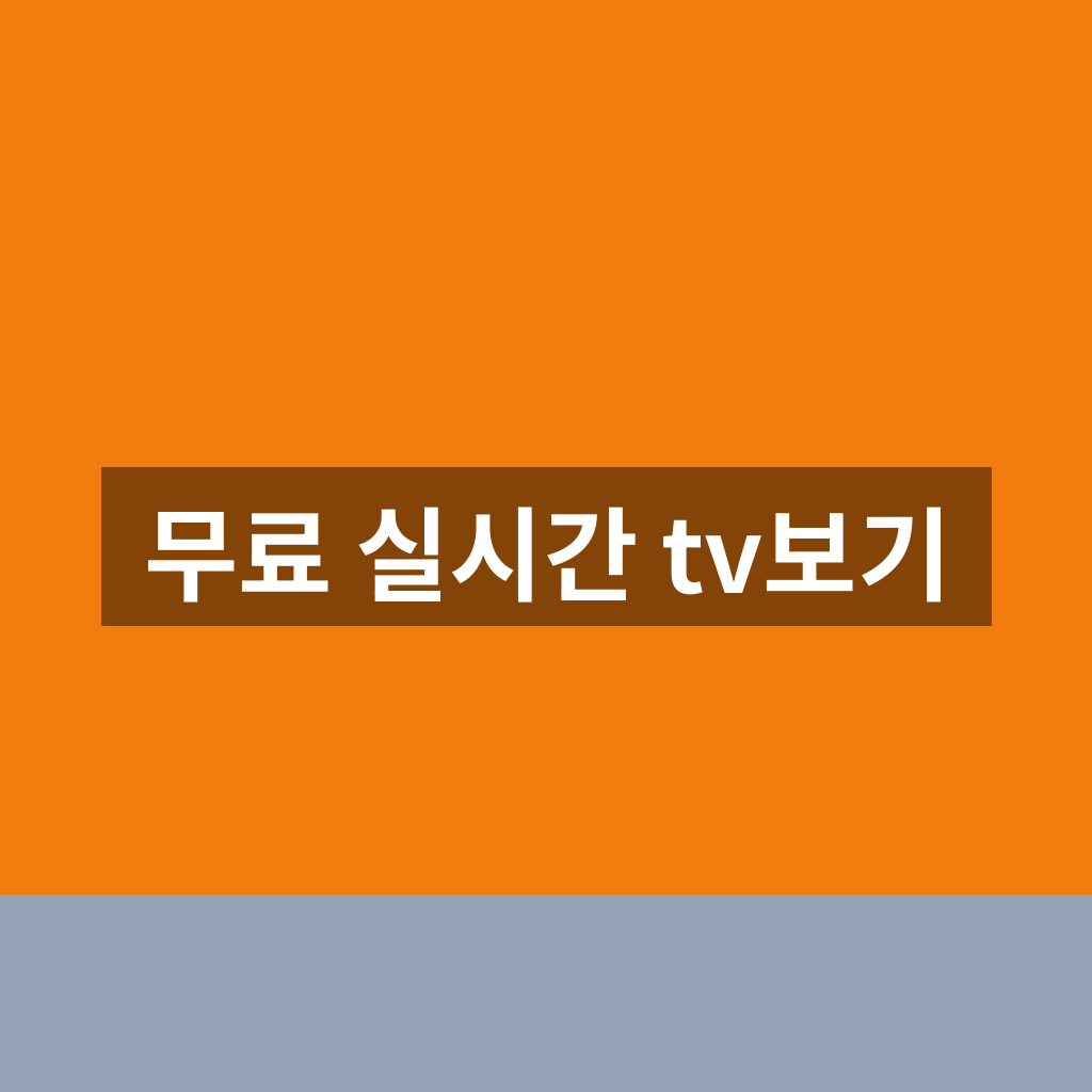 무료 실시간 tv보기 공식 온에어 1분만에 찾는법