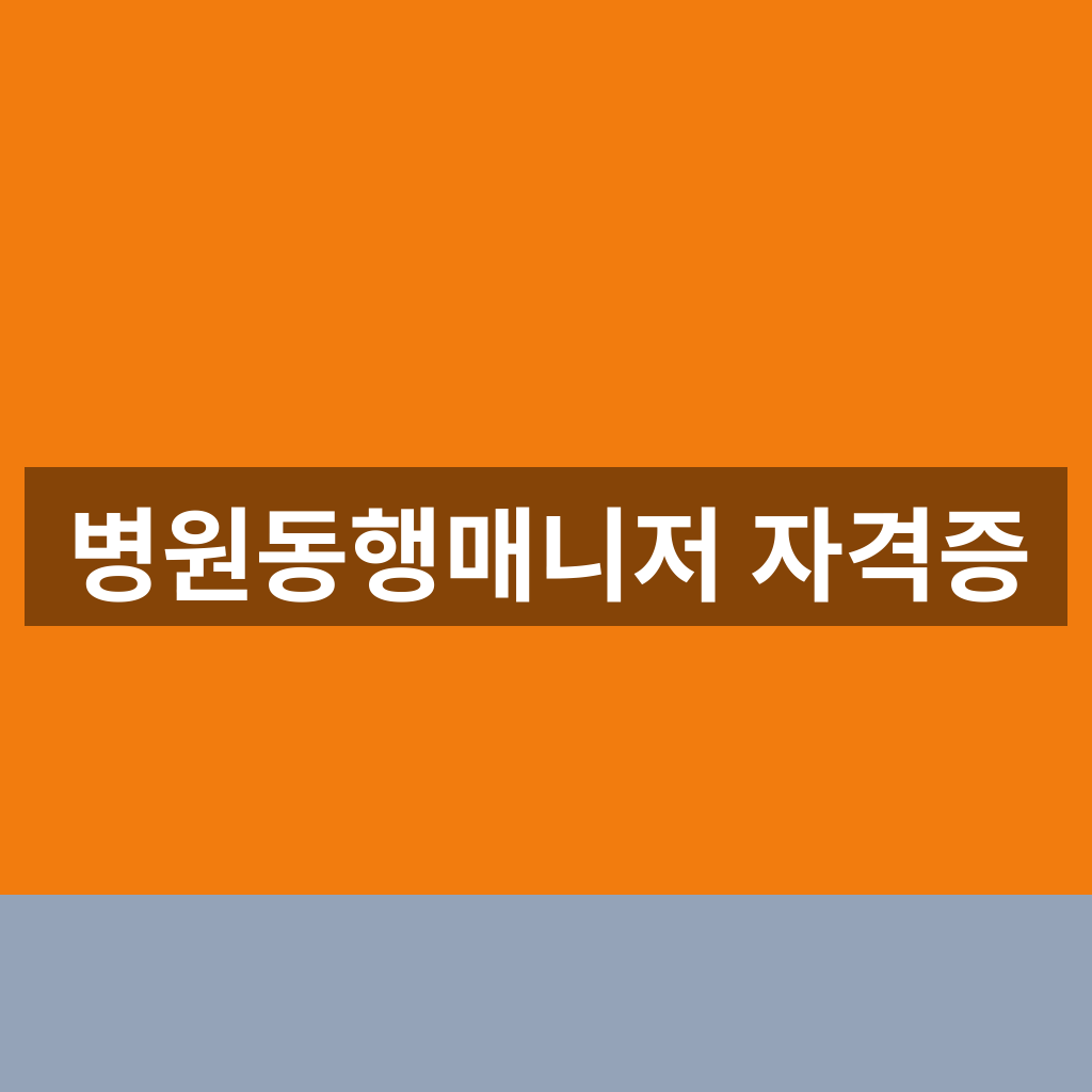 병원동행매니저 자격증