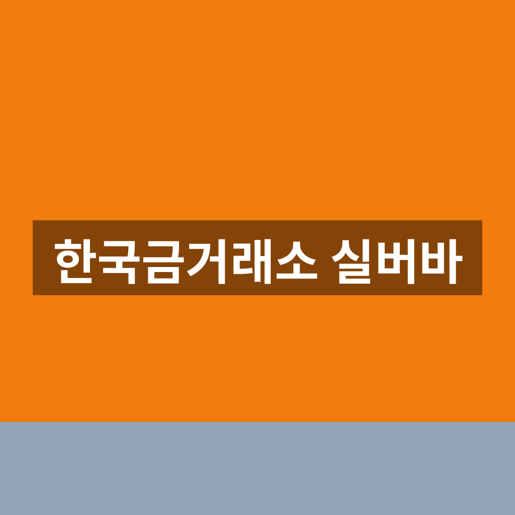 한국금거래소 실버바