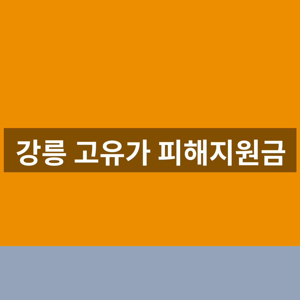 강릉 고유가 피해지원금