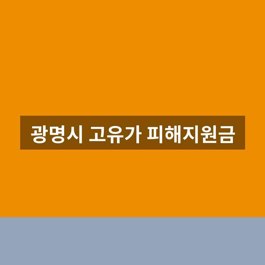 광명시 고유가 피해지원금
