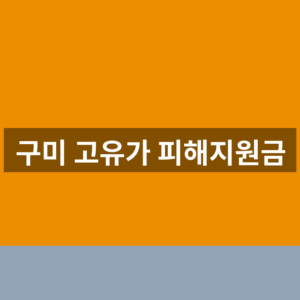 구미 고유가 피해지원금 신청 홈페이지 1분만에 찾는법