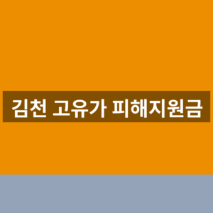 김천 고유가 피해지원금 홈페이지 신청 1분만에 찾는법