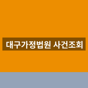 대구가정법원 사건조회 홈페이지 1분만에 찾는법
