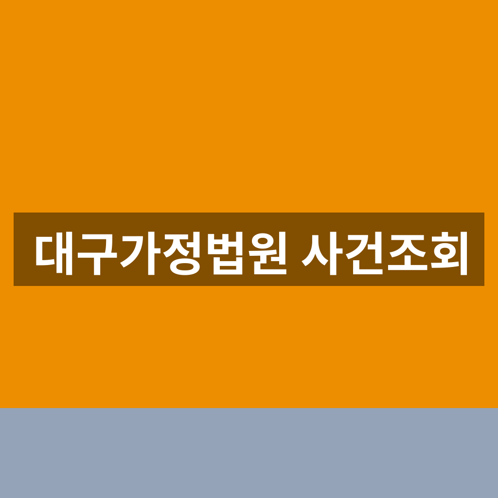 대구가정법원 사건조회