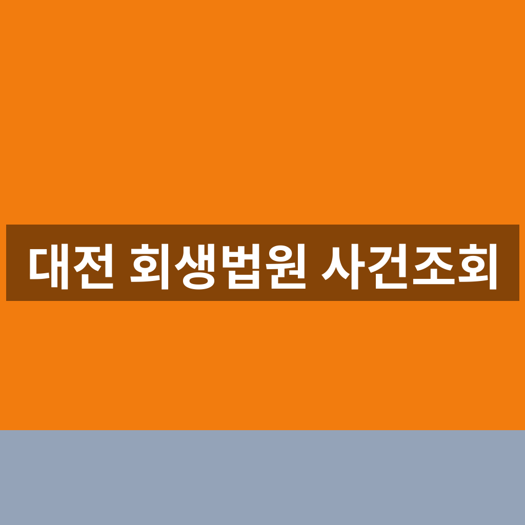 대전 회생법원 사건조회