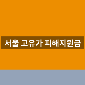 서울 고유가 피해지원금 홈페이지 신청 1분만에 찾는법