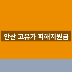 안산 고유가 피해지원금 홈페이지 신청 1분만에 찾는법