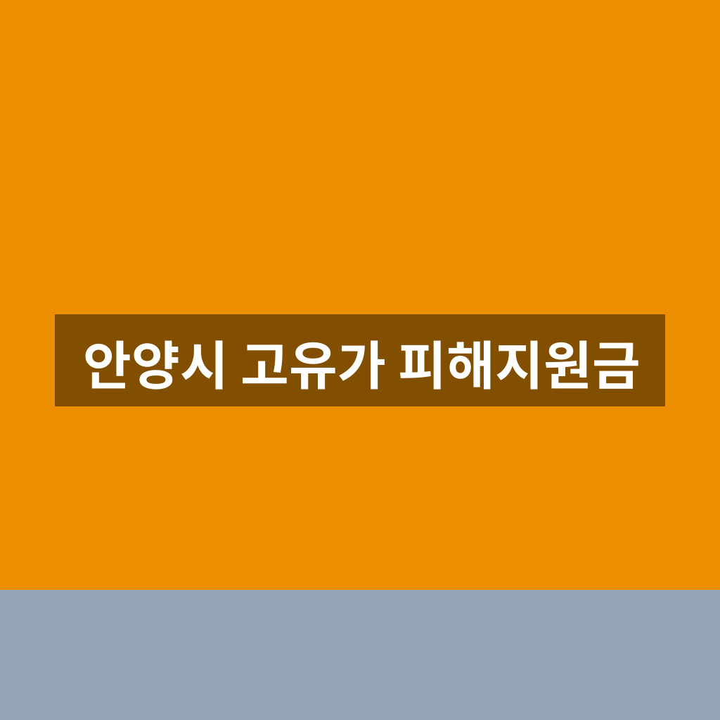 안양시 고유가 피해지원금