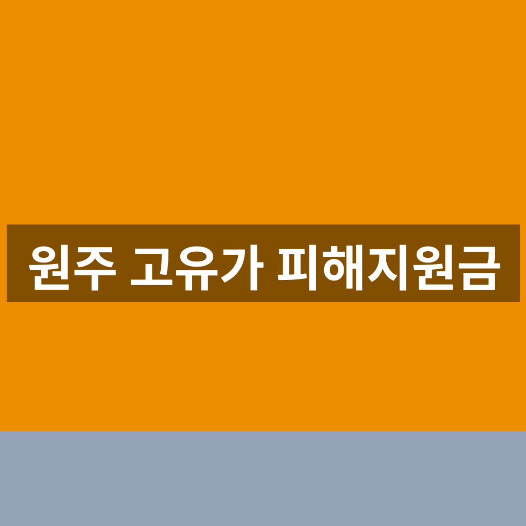원주 고유가 피해지원금