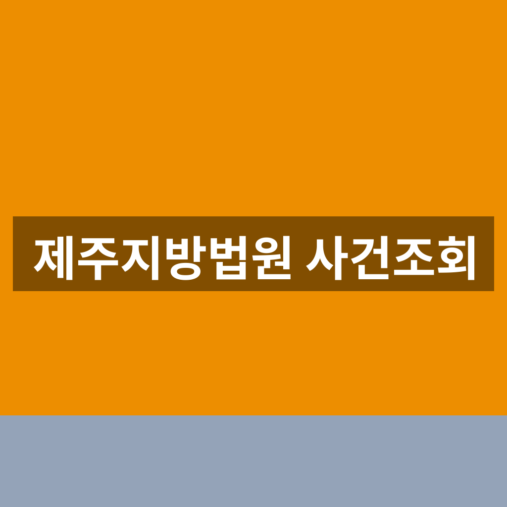 제주지방법원 사건조회
