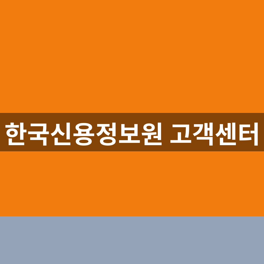한국신용정보원 고객센터