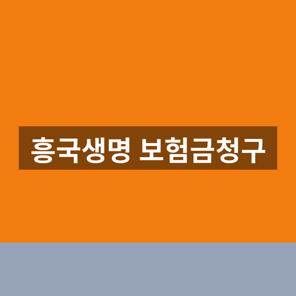 흥국생명 보험금청구