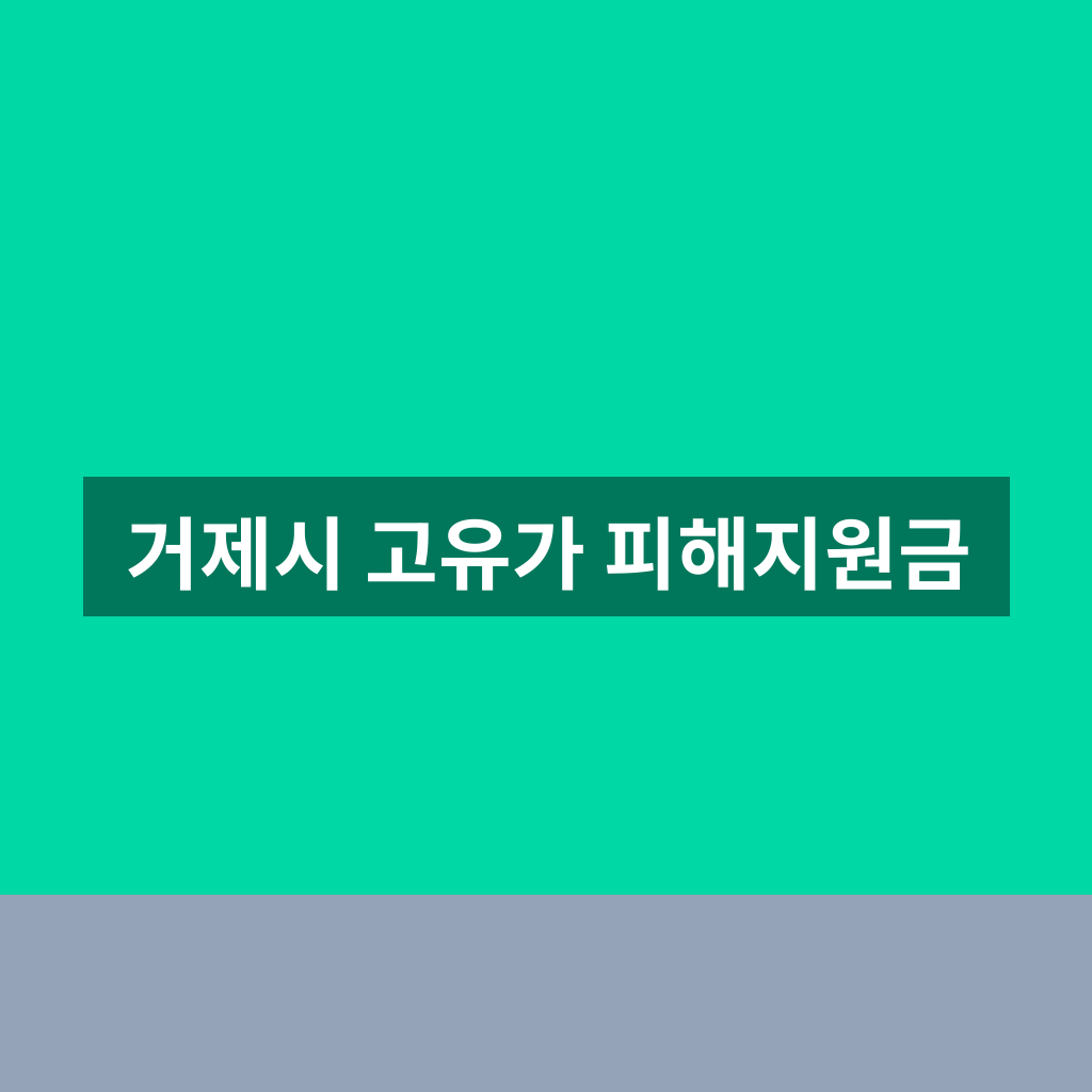 거제시 고유가 피해지원금
