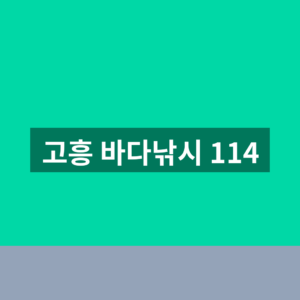 고흥 바다낚시 114 바로가기 예약 조회 1분만에 찾는법