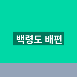 백령도 배편 홈페이지 예약 1분만에 찾는법
