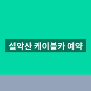 설악산 케이블카 예약 현장발권 1분만에 확인하는법