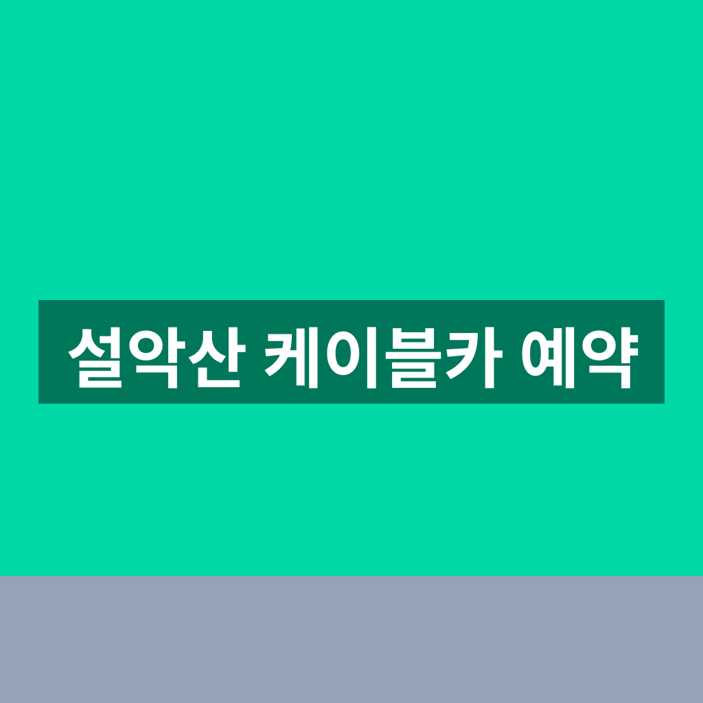 설악산 케이블카 예약