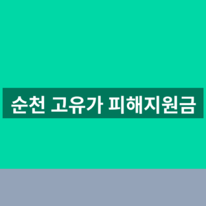 순천 고유가 피해지원금 사용처 홈페이지 1분만에 확인법