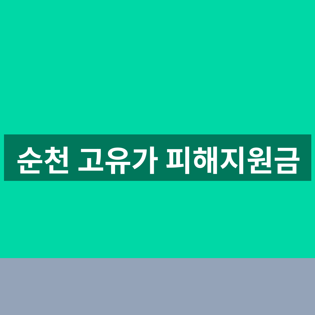 순천 고유가 피해지원금