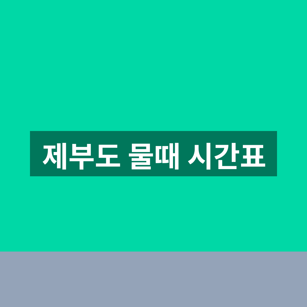 제부도 물때 시간표