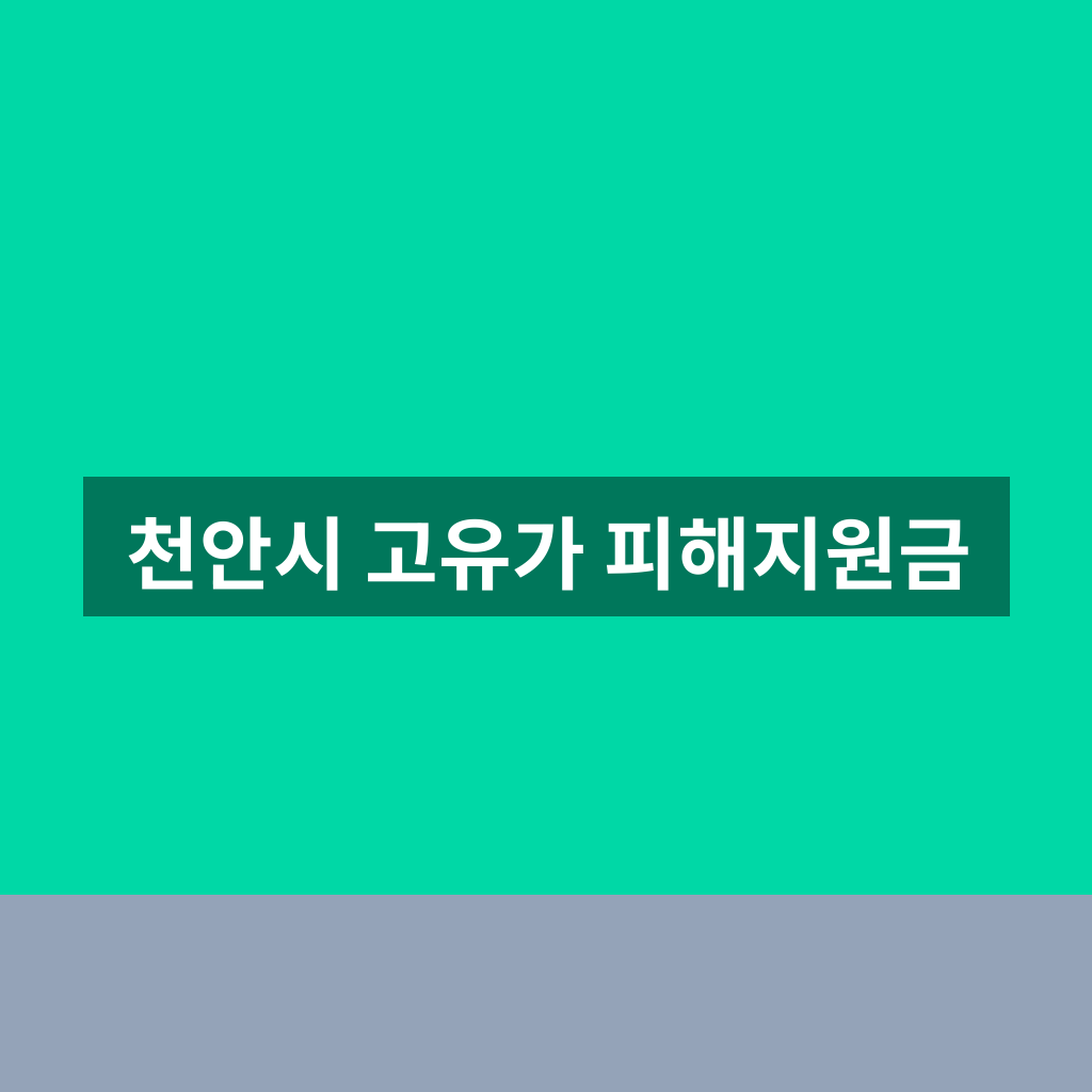 천안시 고유가 피해지원금