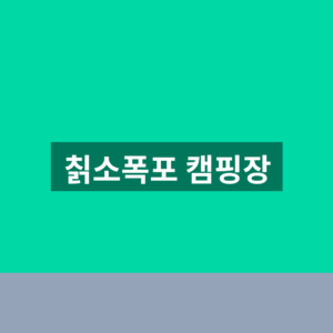칡소폭포 캠핑장 예약 1분만에 찾는법
