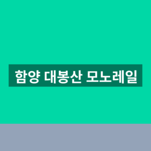 함양 대봉산 모노레일 예약 1분만에 찾는법