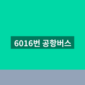 6016번 공항버스 시간표 예매방법 1번에 확인하는법 7 6016번 공항버스