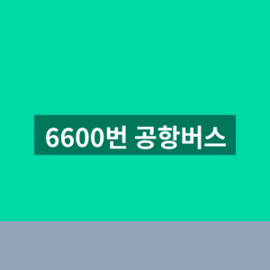 6600번 공항버스 시간표 예매방법 1분만에 확인하는법