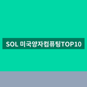 SOL 미국양자컴퓨팅TOP10 ETF 종목 1번 확인법