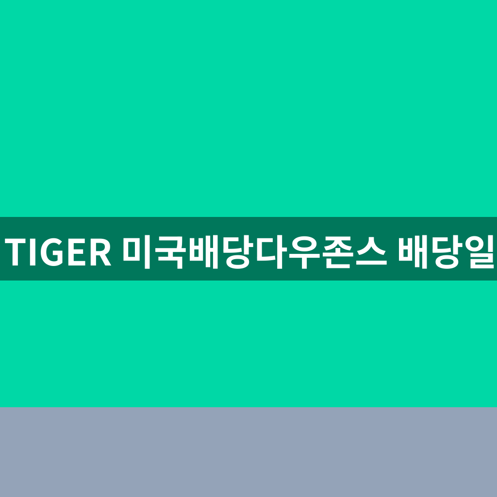 TIGER 미국배당다우존스 배당일