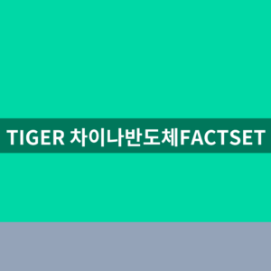 TIGER 차이나반도체FACTSET 주가 1분만에 확인하는법