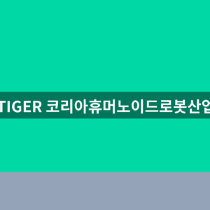 TIGER 코리아휴머노이드로봇산업 주가 배당 1분만에 확인하는법
