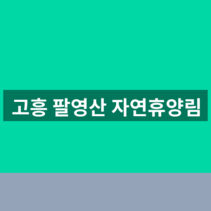 고흥 팔영산 자연휴양림 예약 1분만에 찾는법
