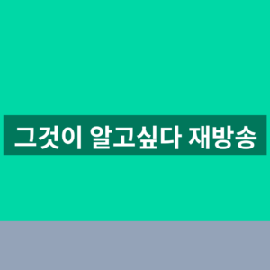 그것이 알고싶다 재방송