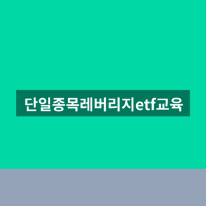 단일종목레버리지etf교육 이수번호 1분만에 확인하는법